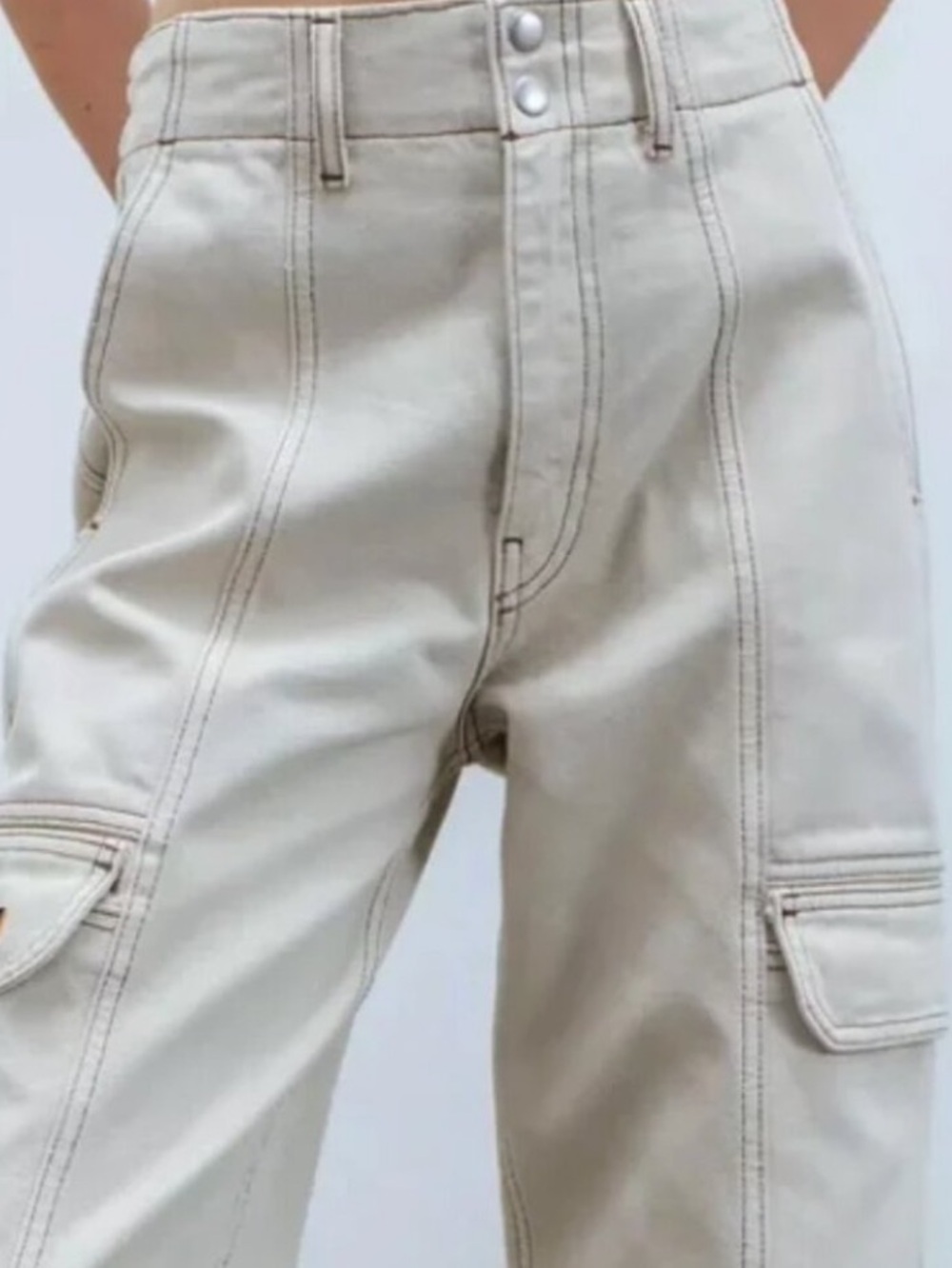BDG relaxed jeans High-Waist Cargo Pants in Light Khaki